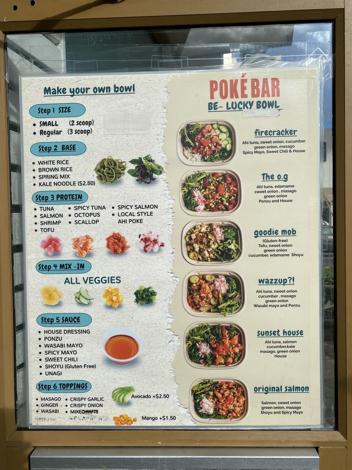Poke Bar的Menu