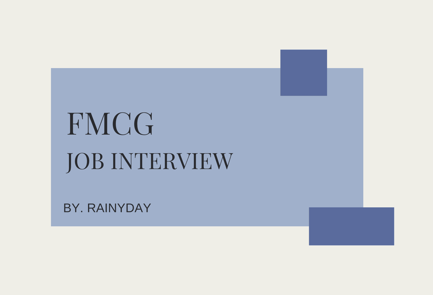 FMCG JOB INTERVIEW